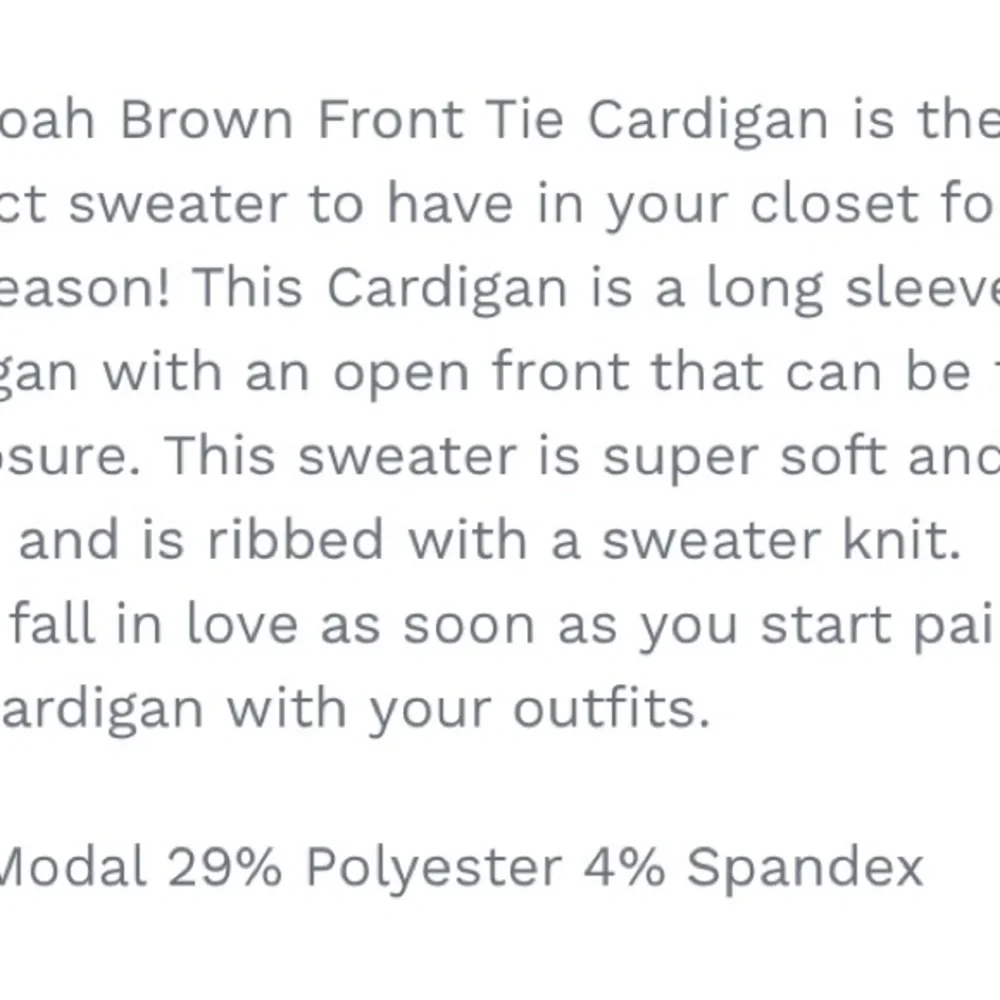 Joah Brown Front tie cardigan black one size - Picture 6 of 6